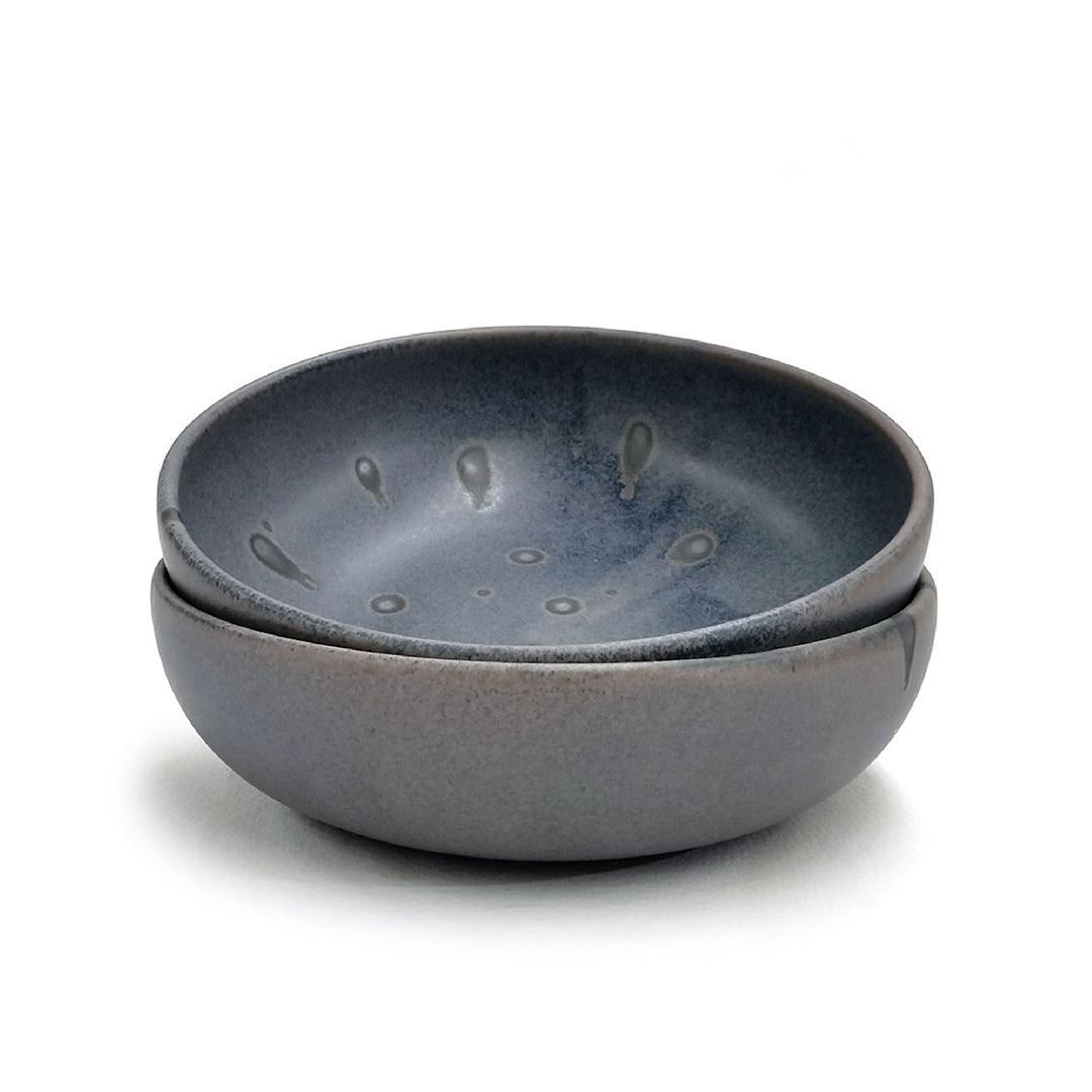 Caja de Bowl coco negro azul con manchas